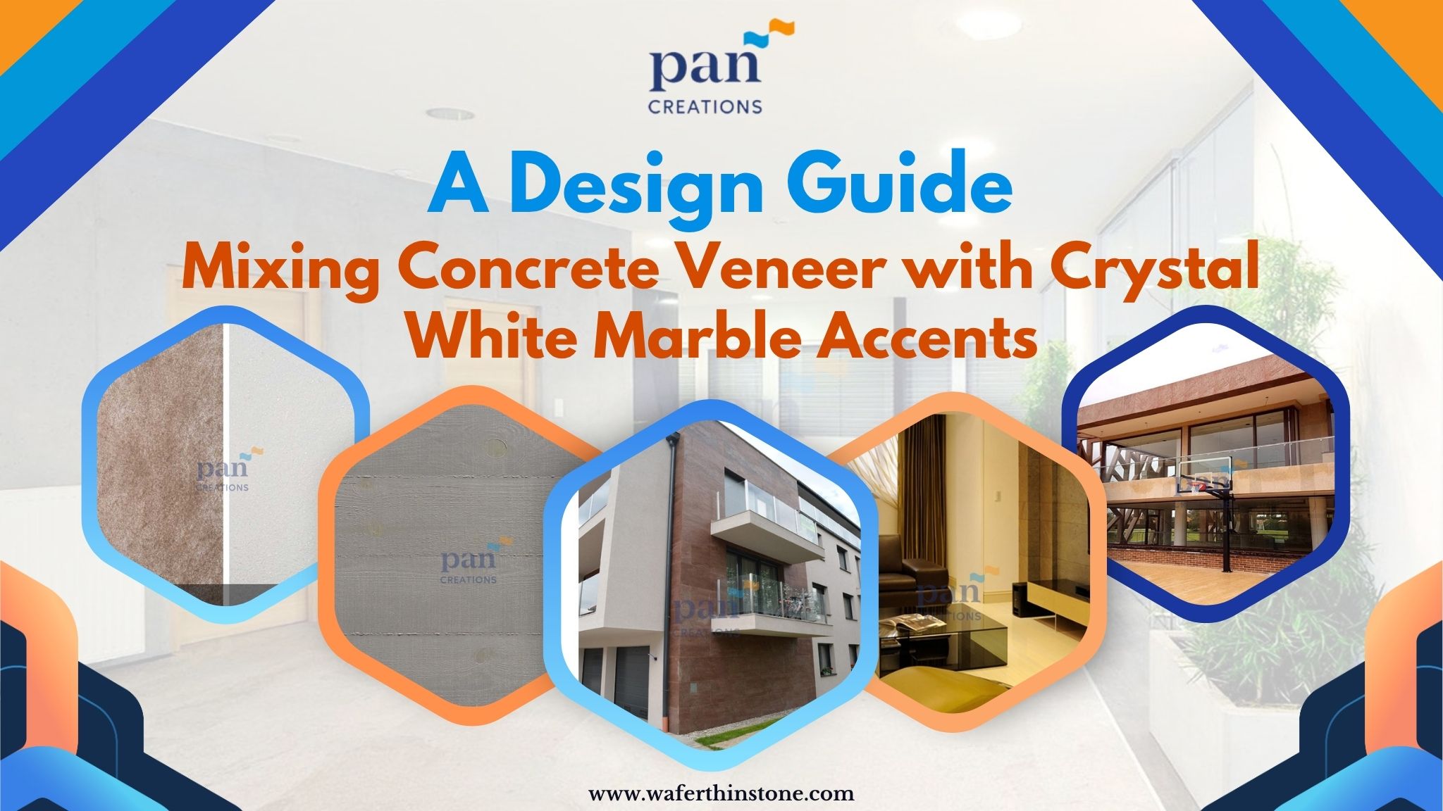 A Design Guide Mixing Concrete Veneer with Crystal White Marble Accents