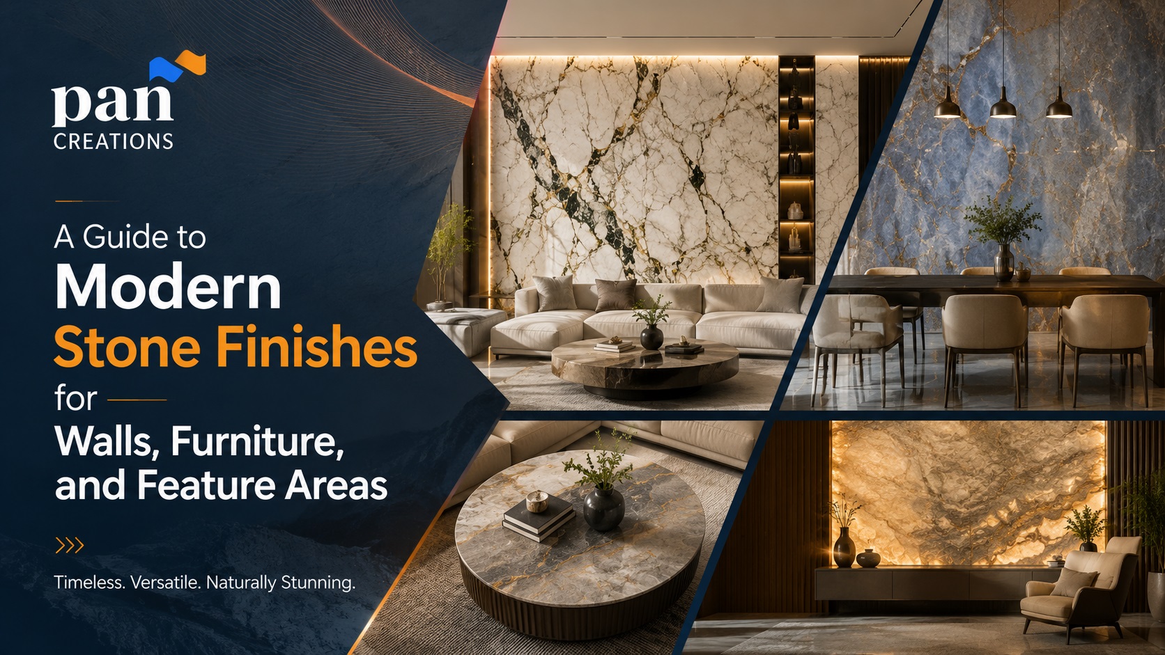 A Guide to Modern Stone Finishes for Walls, Furniture, and Feature Areas