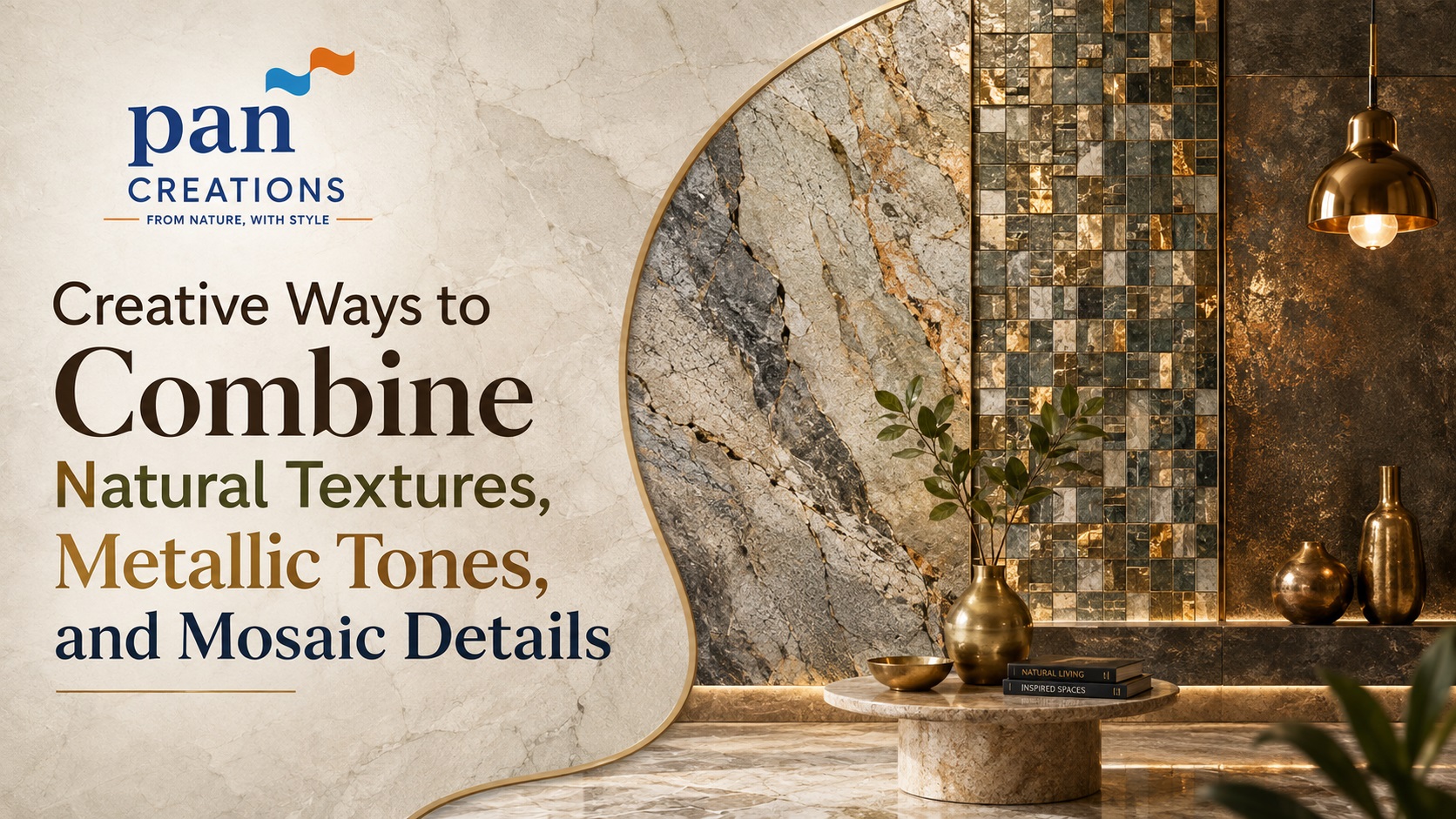 Creative Ways to Combine Natural Textures, Metallic Tones, and Mosaic Details
